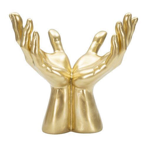 Sculpture Mains 3, Polyrésine, Or, 25x15x24 Cm