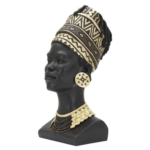 Sculpture Afrique 6, Polyrésine, Noir, 21,5x27,5x45 Cm