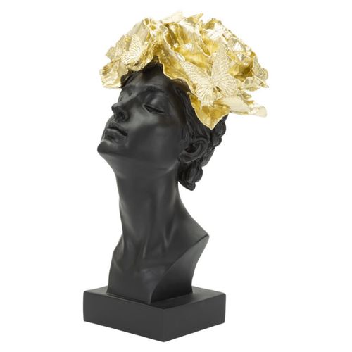 Sculpture Mf369, Polyrésine, Noir, 21x20x36,5 Cm