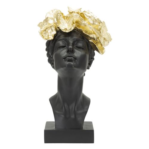 Sculpture Mf369, Polyrésine, Noir, 21x20x36,5 Cm