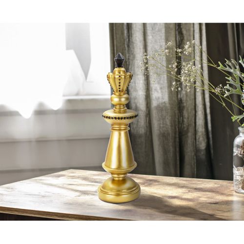 Sculpture Échecs 11, Polyrésine, Or, 11x11x32,5 Cm