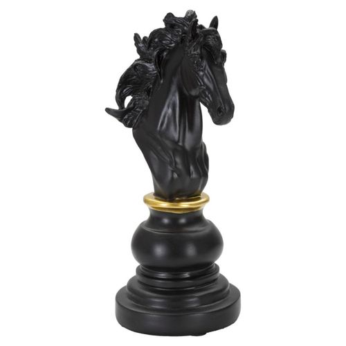 Sculpture Échecs 12, Polyrésine, Noir, 14x11x27 Cm