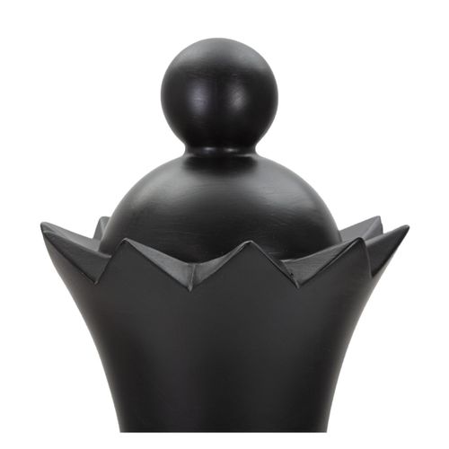 Sculpture Échecs 3, Polyrésine, Noir, 15x15x50 Cm