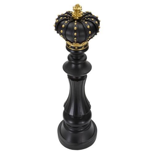 Sculpture Échecs 4, Polyrésine, Noir, 14x14x50 Cm