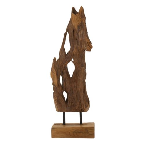 Sculpture Racine 1, Bois, Marron, 18x13x55 Cm