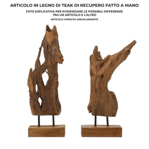 Sculpture Racine 1, Bois, Marron, 18x13x55 Cm