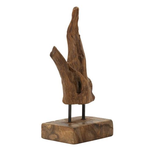 Sculpture Racine 4, Bois, Marron, 20x11x34 Cm