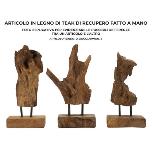Sculpture Racine 4, Bois, Marron, 20x11x34 Cm