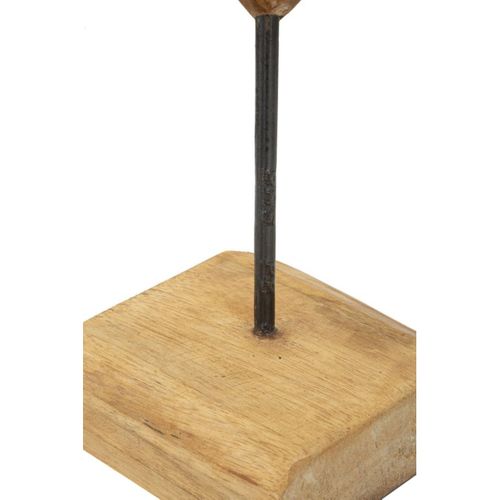 Sculpture Cœur 5, Bois, Marron, 25x12x45 Cm
