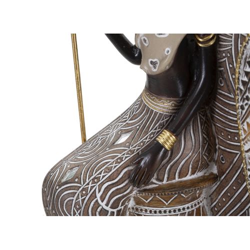 Sculpture Afrique , Polyrésine, Multicouleur, 16x11,5x38 Cm