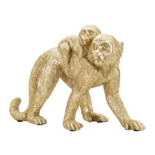 Sculpture Singe 13, Polyrésine, Or, 29,5x11,5x18,5 Cm