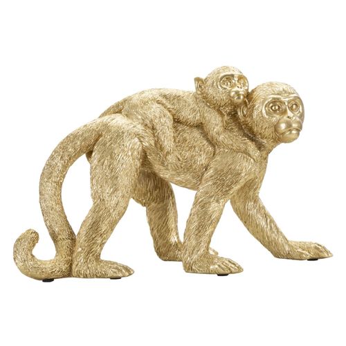 Sculpture Singe 13, Polyrésine, Or, 29,5x11,5x18,5 Cm