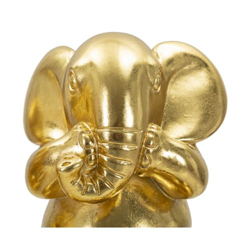 Sculpture Singe 11, Polyrésine, Or, 15,5x15,5x20,5 Cm
