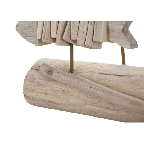 Sculpture Poisson 11, Bois, Marron, 37x10x24 Cm