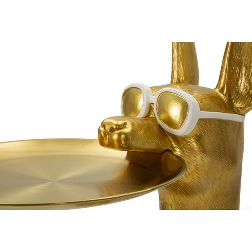 Plateau Chien 15, Polyrésine, Or, 30x64x91 Cm