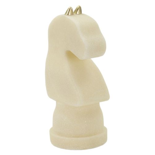 Sculpture Échecs, Polyrésine, Blanc, 14x13x31 Cm