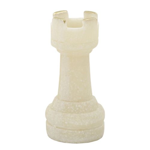 Sculpture Échecs 6, Polyrésine, Blanc, 4,4x4,4x10,3 Cm