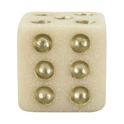 Sculpture Dé 2, Polyrésine, Blanc, 8x8x8 Cm