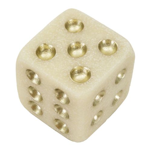 Sculpture Dé 2, Polyrésine, Blanc, 8x8x8 Cm