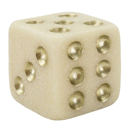 Sculpture Dé 2, Polyrésine, Blanc, 8x8x8 Cm