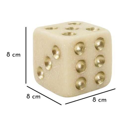 Sculpture Dé 2, Polyrésine, Blanc, 8x8x8 Cm