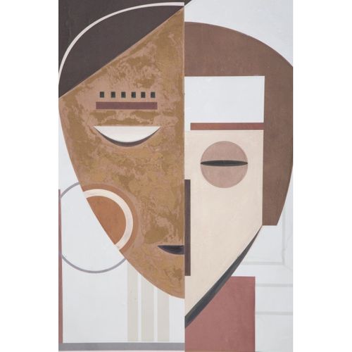 Impression Sur Toile Visage 18, Bois, Multicouleur, 60x2,7x80 Cm