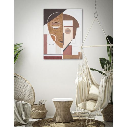 Impression Sur Toile Visage 18, Bois, Multicouleur, 60x2,7x80 Cm