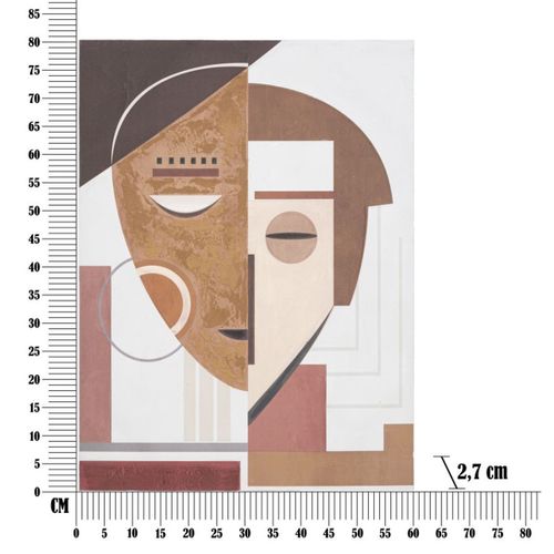 Impression Sur Toile Visage 18, Bois, Multicouleur, 60x2,7x80 Cm