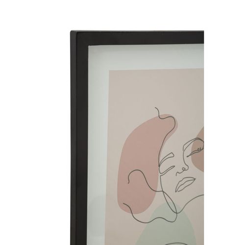 Impression Sur Toile Avec Cadre Visage 19, Mdf, Multicouleur, 35x2x47 Cm