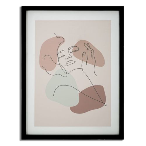 Impression Sur Toile Avec Cadre Visage 19, Mdf, Multicouleur, 35x2x47 Cm