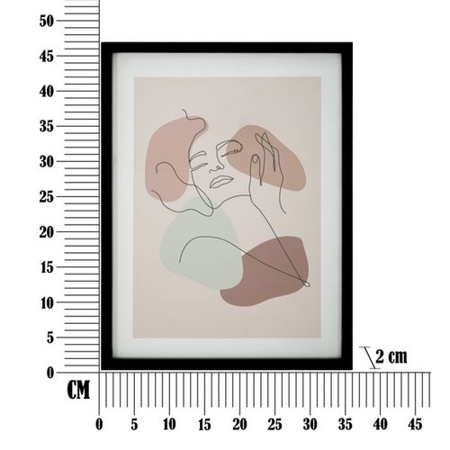 Impression Sur Toile Avec Cadre Visage 19, Mdf, Multicouleur, 35x2x47 Cm