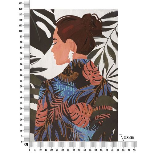 Impression Sur Toile Tropical, Bois, Multicouleur, 80x2,8x120 Cm