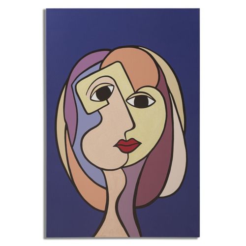 Impression Sur Toile Visage 11, Bois, Multicouleur, 80x3x120 Cm