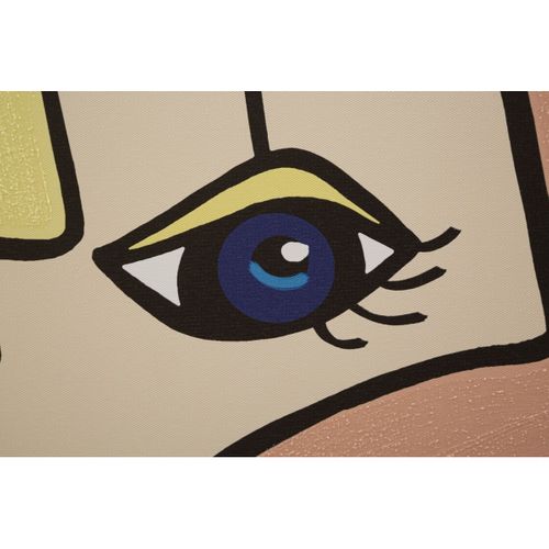 Impression Sur Toile Visage 14, Bois, Multicouleur, 60x3x90 Cm