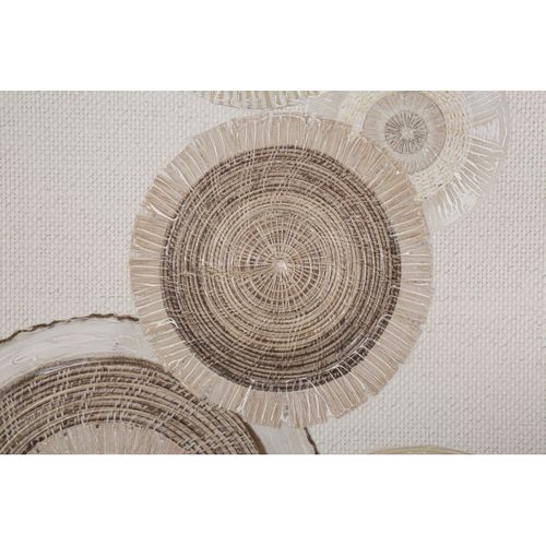 Impression Sur Toile Cercles 30, Bois, Marron, 50x3,2x100 Cm