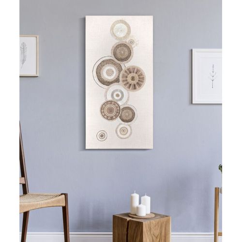 Impression Sur Toile Cercles 30, Bois, Marron, 50x3,2x100 Cm