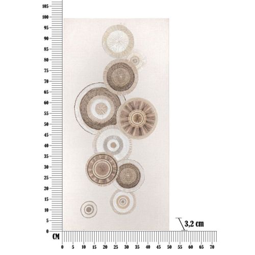 Impression Sur Toile Cercles 30, Bois, Marron, 50x3,2x100 Cm