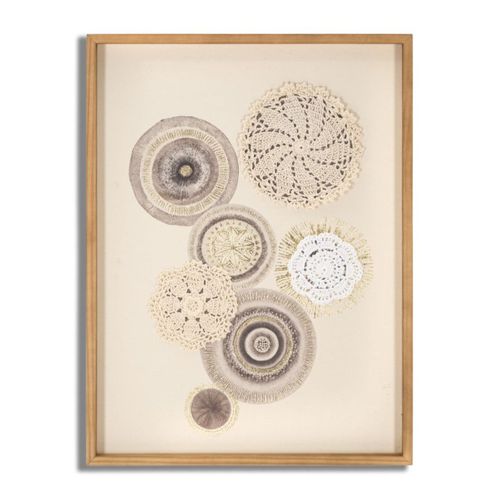 Impression Sur Toile Cercles 31, Bois, Marron, 45x3,2x60 Cm