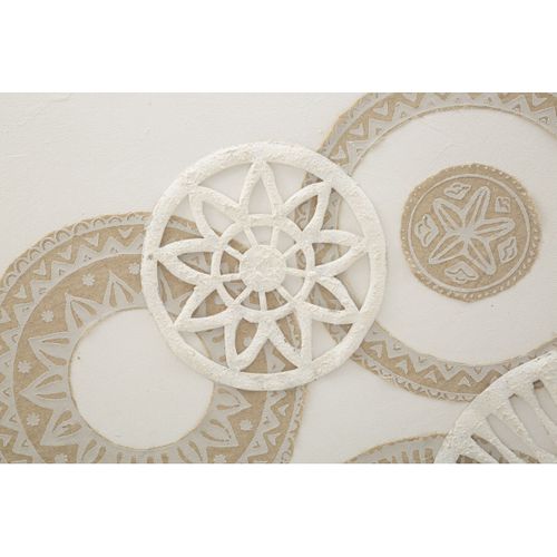 Impression Sur Toile Cercles 34, Bois, Marron, 80x2,8x100 Cm