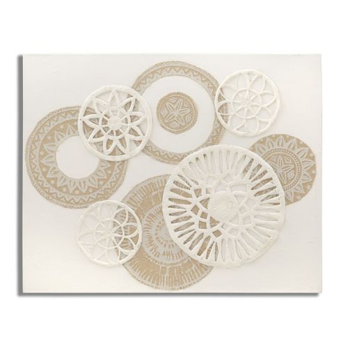 Impression Sur Toile Cercles 34, Bois, Marron, 80x2,8x100 Cm