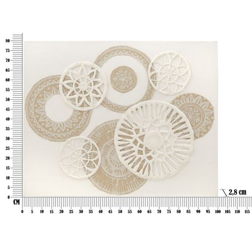 Impression Sur Toile Cercles 34, Bois, Marron, 80x2,8x100 Cm