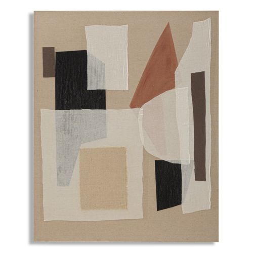 Impression Sur Toile Géométrique 19, Bois, Multicouleur, 80x2,8x100 Cm