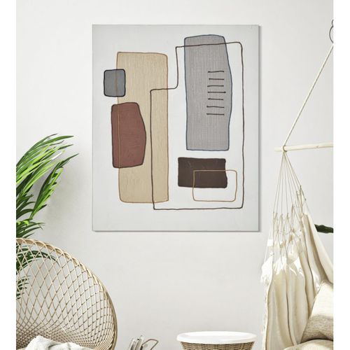 Impression Sur Toile Géométrique 24, Bois, Multicouleur, 80x2,8x100 Cm