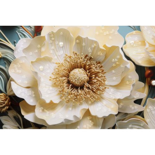 Impression Sur Toile Fleurs 71, Bois, Multicouleur, 82x4x82 Cm