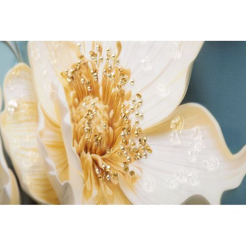 Impression Sur Toile Fleurs 71, Bois, Multicouleur, 82x4x82 Cm