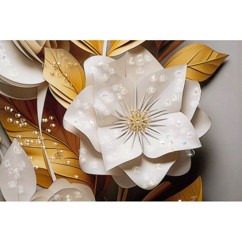 Impression Sur Toile Fleurs 72, Bois, Multicouleur, 42x3,5x62 Cm