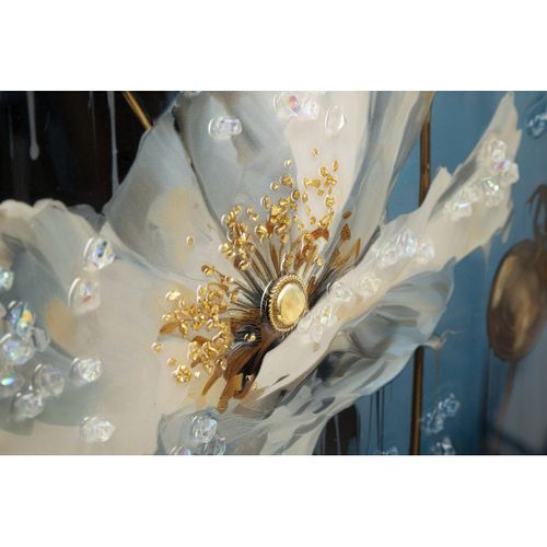 Impression Sur Toile Fleurs 73, Bois, Multicouleur, 42x3,5x62 Cm