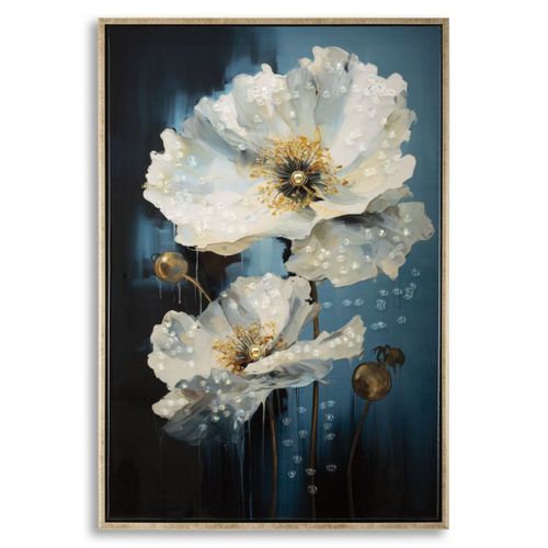 Impression Sur Toile Fleurs 73, Bois, Multicouleur, 42x3,5x62 Cm