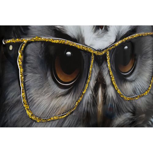 Impression Sur Toile Hibou, Bois, Multicouleur, 53x3x73 Cm