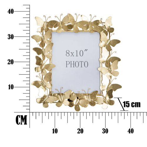 Cadre Photo Papillon 23, Métal, Or, 35x15x38 Cm